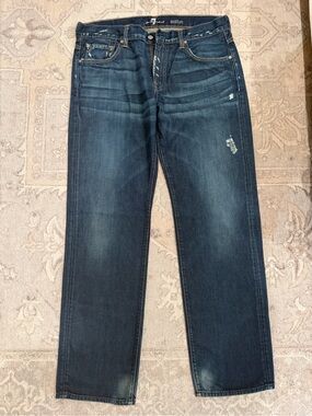 7 For All Mankind Austyn Straight Leg Jeans Men’s 36 Dark Wash Made in USA